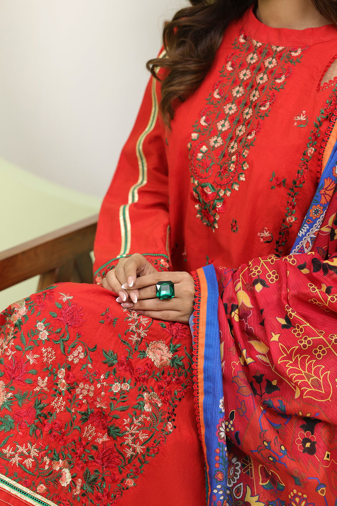 Zellbury | Unstitched 3 Piece Lawn | Embroidered Shirt Shalwar Dupatta - 1271 - House Of Hania