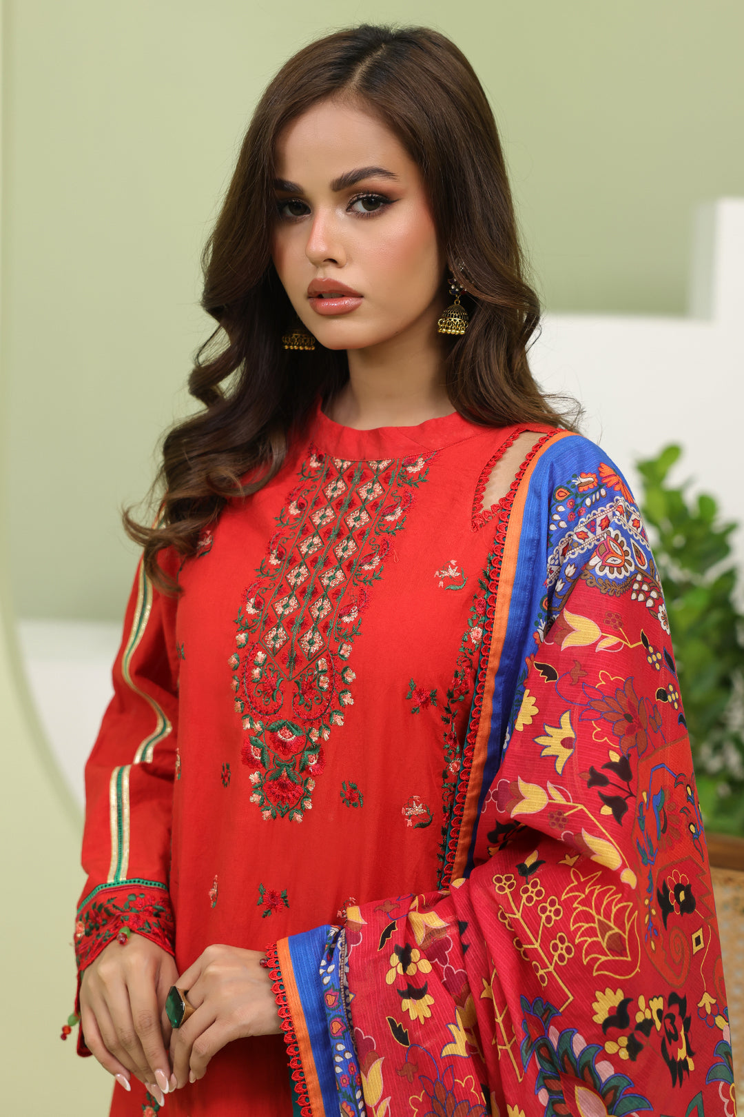 Zellbury | Unstitched 3 Piece Lawn | Embroidered Shirt Shalwar Dupatta - 1271 - House Of Hania