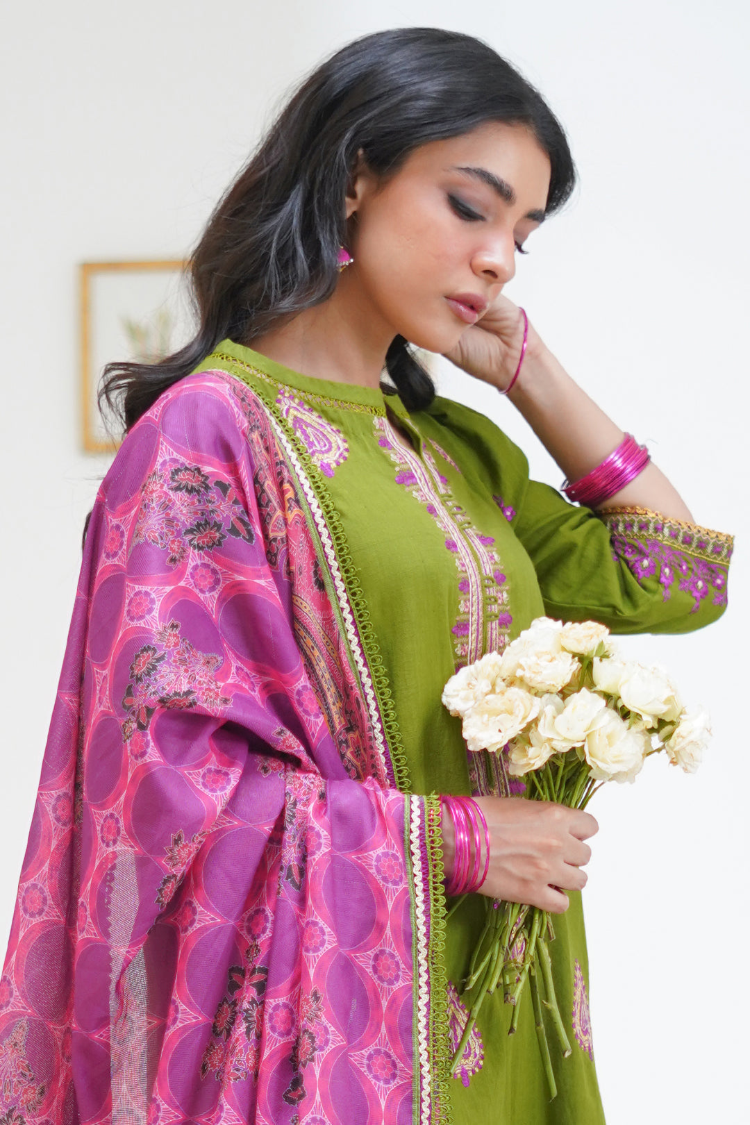 Zellbury | Unstitched 3 Piece Lawn | Embroidered Shirt Shalwar Dupatta - 1273 - House Of Hania