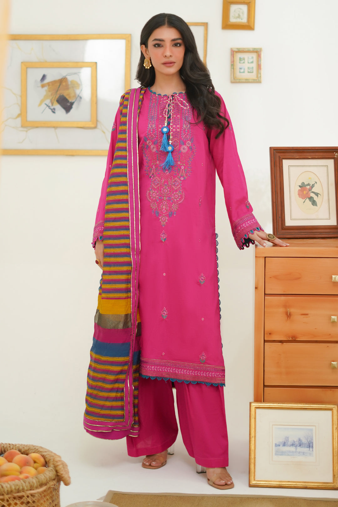 Zellbury | Unstitched 3 Piece Lawn | Embroidered Shirt Shalwar Dupatta - 1276 - House Of Hania
