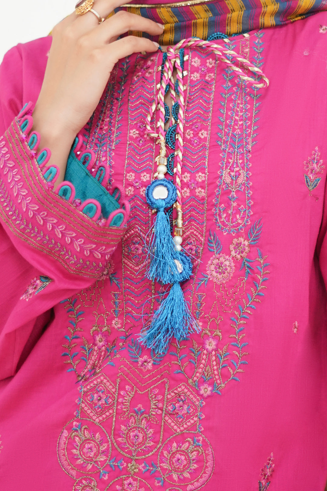 Zellbury | Unstitched 3 Piece Lawn | Embroidered Shirt Shalwar Dupatta - 1276 - House Of Hania