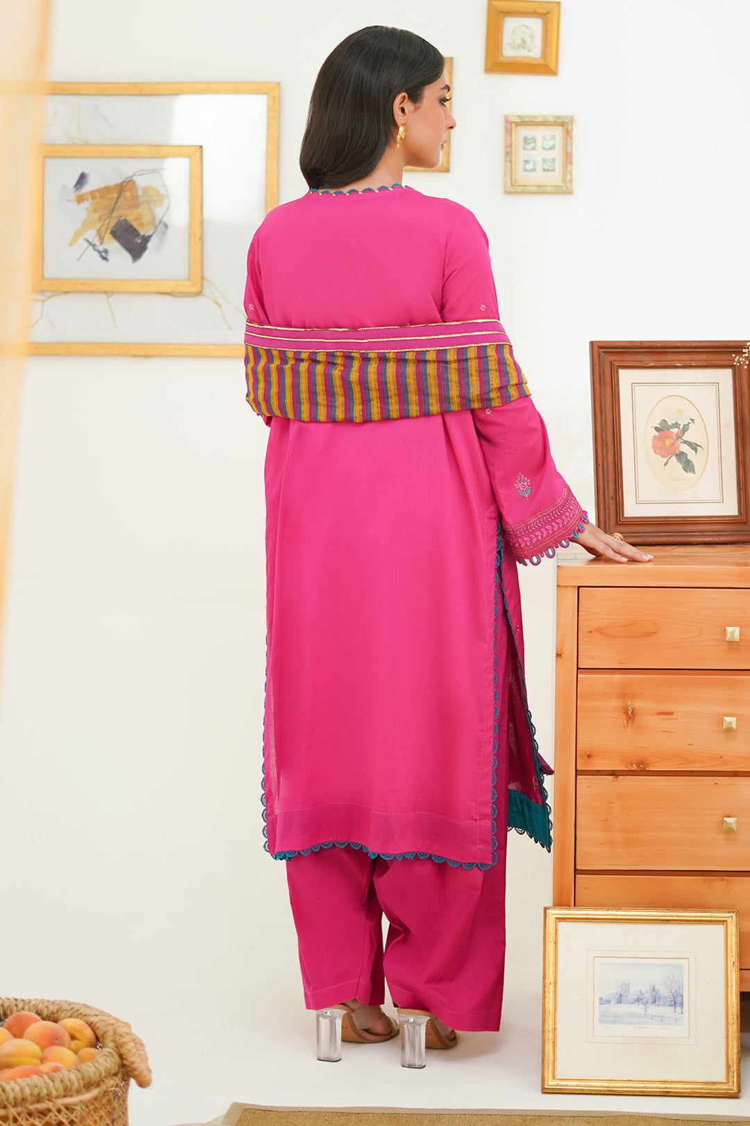 Zellbury | Unstitched 3 Piece Lawn | Embroidered Shirt Shalwar Dupatta - 1276 - House Of Hania