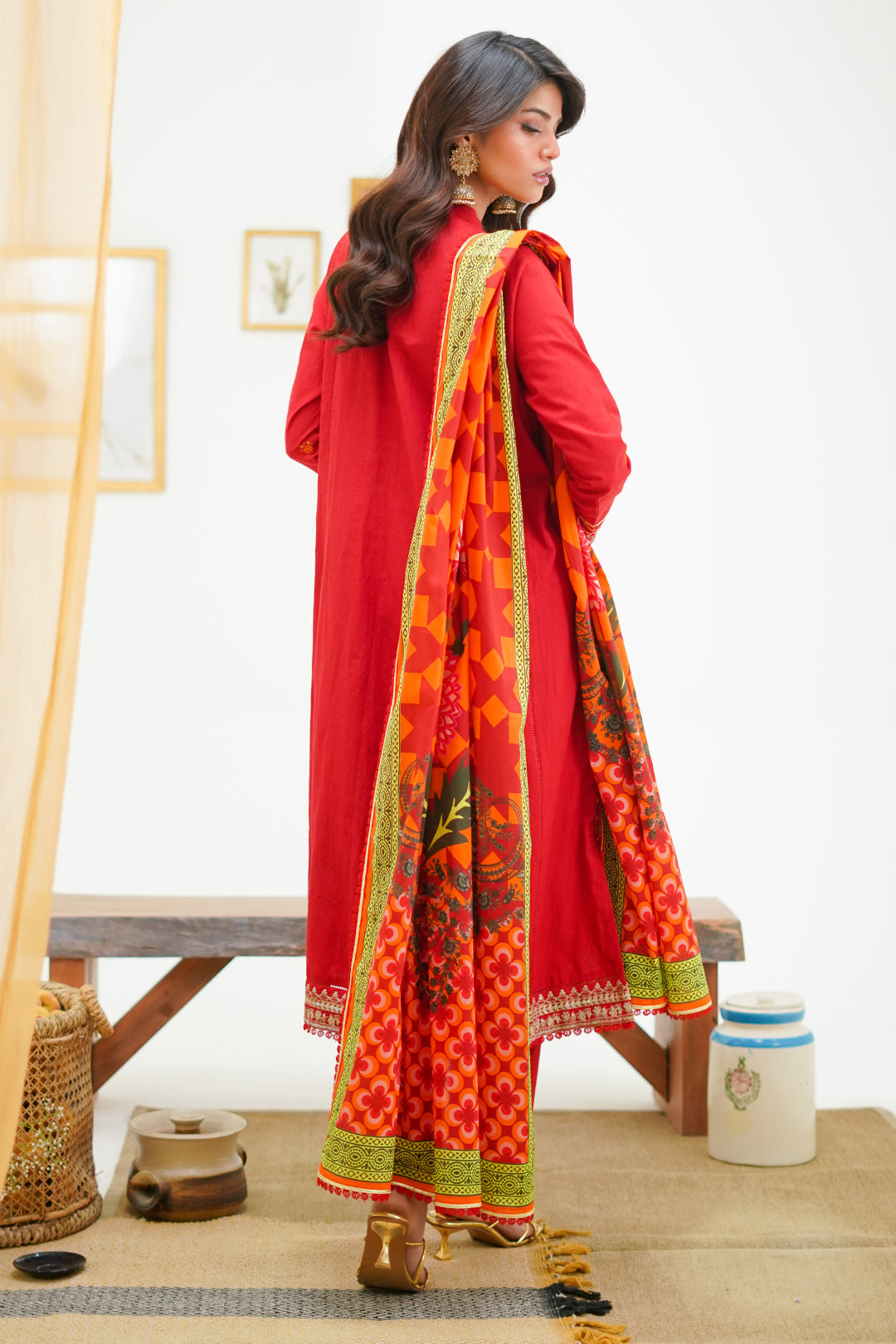 Zellbury | Unstitched 3 Piece Lawn | Embroidered Shirt Shalwar Dupatta - 1295 - House Of Hania