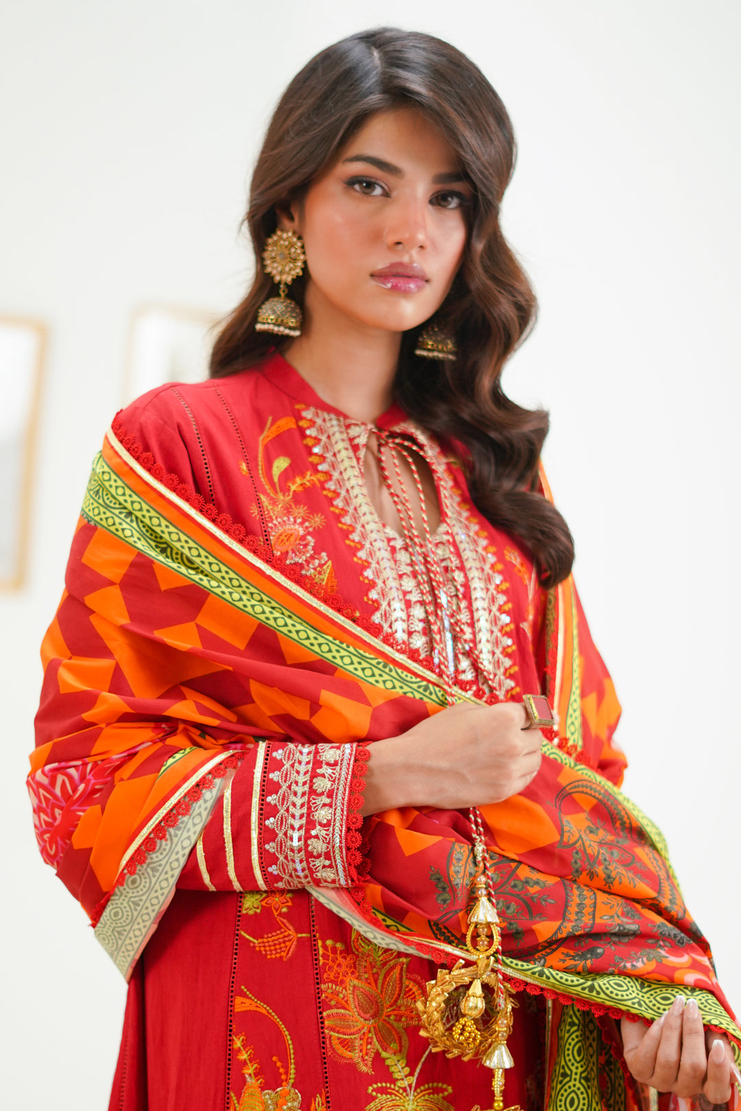 Zellbury | Unstitched 3 Piece Lawn | Embroidered Shirt Shalwar Dupatta - 1295 - House Of Hania