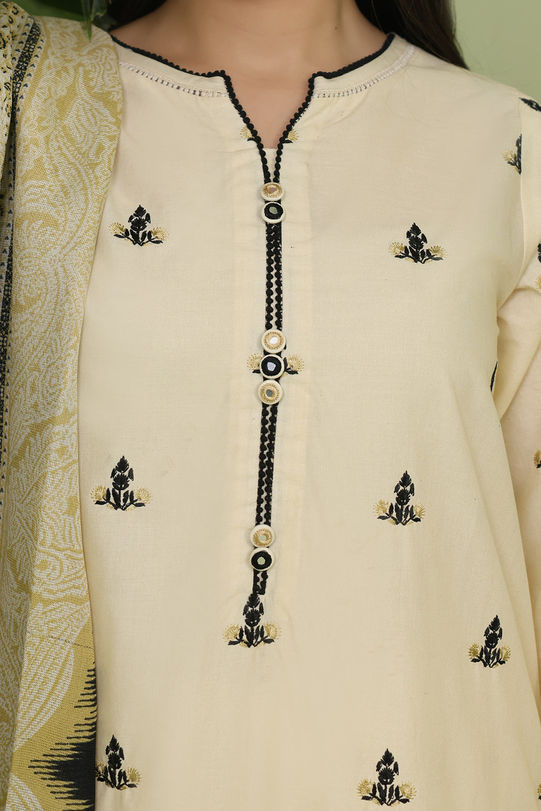 Zellbury | Unstitched 3 Piece Lawn | Embroidered Shirt Shalwar Dupatta - 1369 - House Of Hania