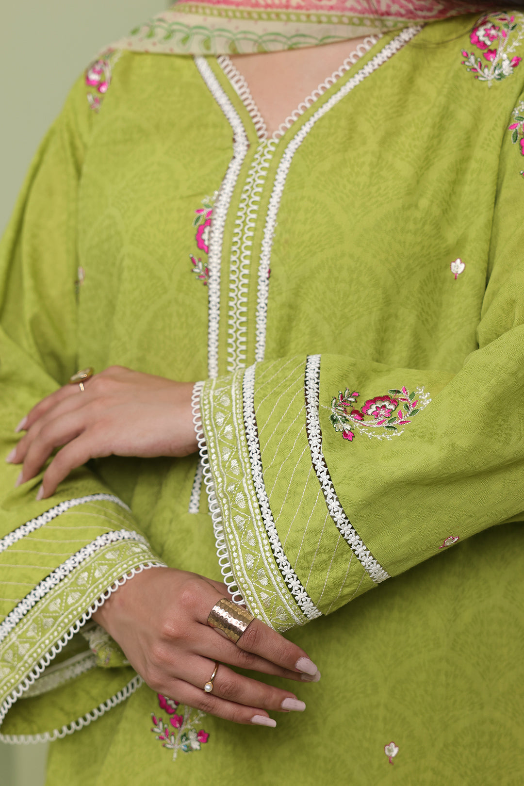 Zellbury | Unstitched 3 Piece Lawn | Embroidered Shirt Shalwar Dupatta - 1462 - House Of Hania