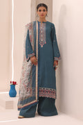 Zellbury | Unstitched 3 Piece Lawn | Embroidered Shirt Shalwar Dupatta - 1549 - House Of Hania
