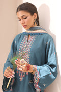 Zellbury | Unstitched 3 Piece Lawn | Embroidered Shirt Shalwar Dupatta - 1549 - House Of Hania