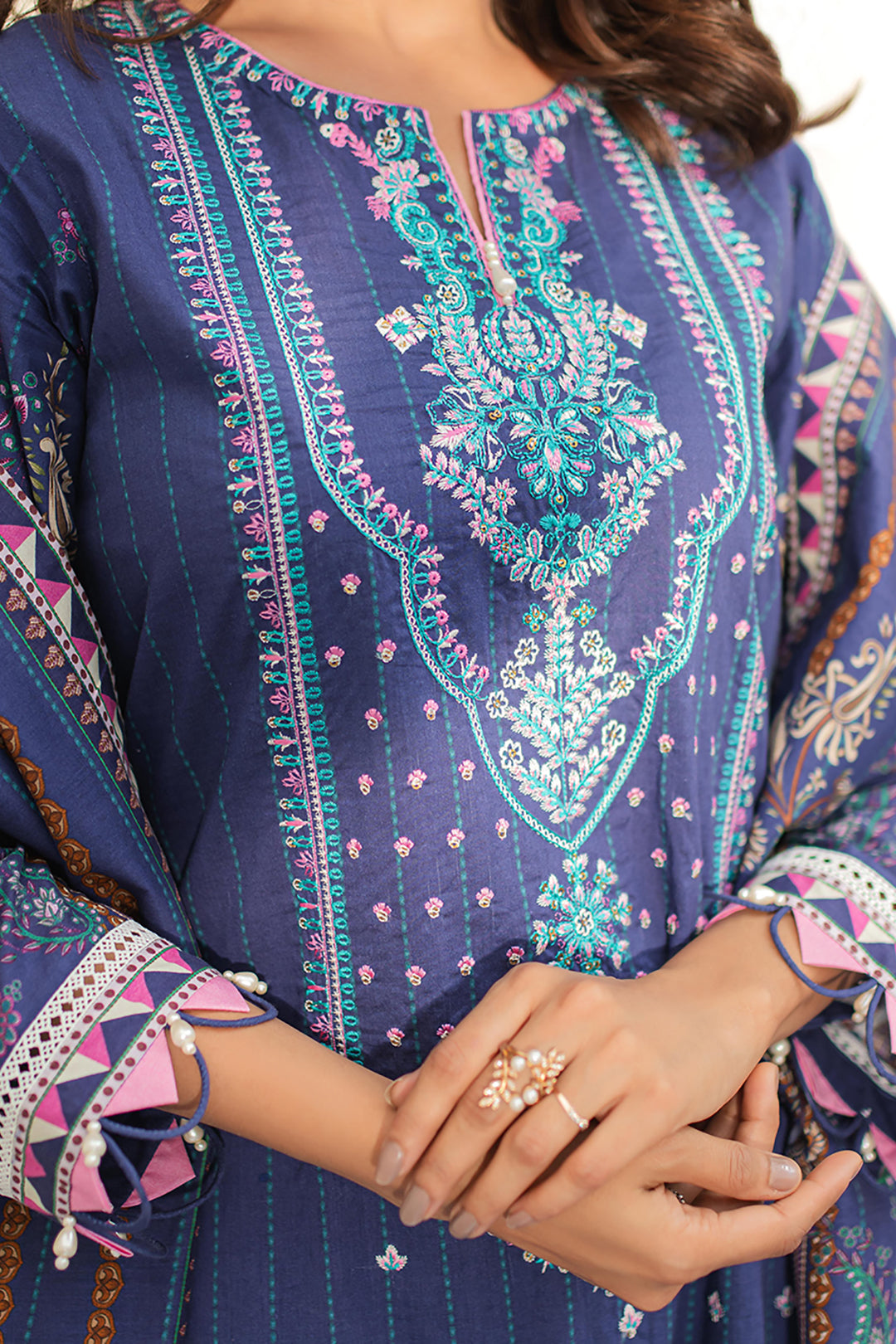 Zellbury | Unstitched 3 Piece Lawn | Embroidered Shirt Shalwar Dupatta - 1680 - House Of Hania