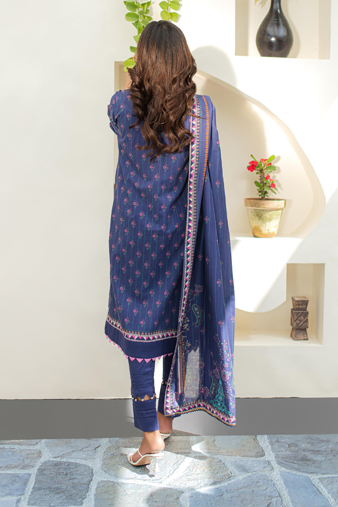 Zellbury | Unstitched 3 Piece Lawn | Embroidered Shirt Shalwar Dupatta - 1680 - House Of Hania