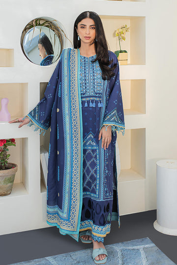 Zellbury | Unstitched 3 Piece Lawn | Embroidered Shirt Shalwar Dupatta - 1681 - House Of Hania