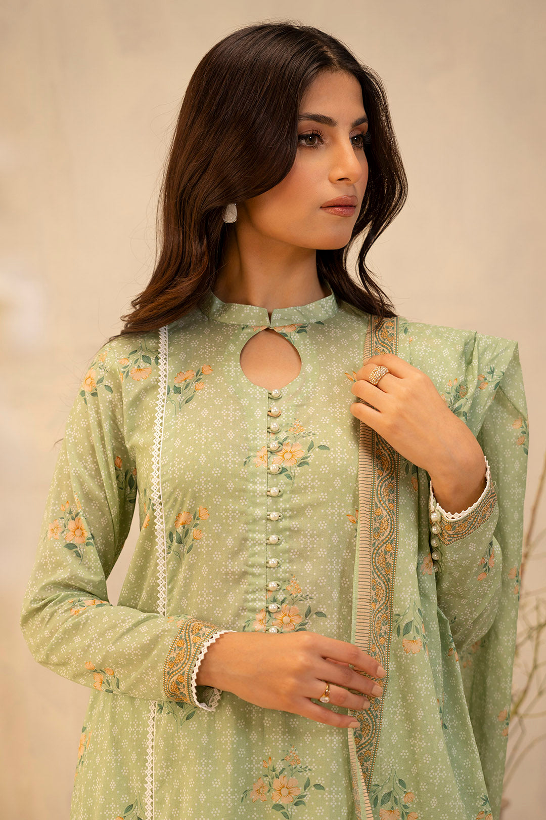 Zellbury | Unstitched 3 Piece Lawn | Shirt Shalwar Dupatta - 0025 - House Of Hania