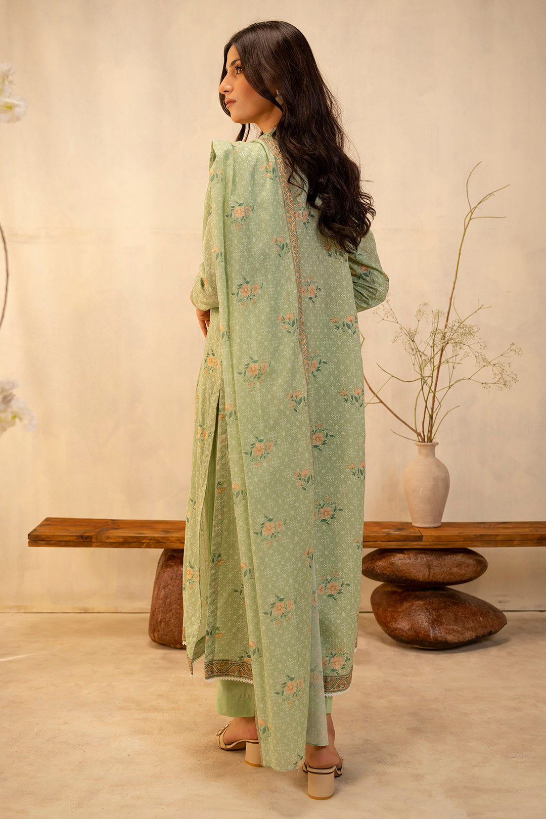 Zellbury | Unstitched 3 Piece Lawn | Shirt Shalwar Dupatta - 0025 - House Of Hania