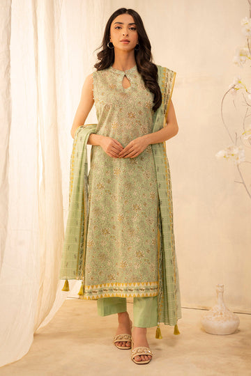 Zellbury | Unstitched 3 Piece Lawn | Shirt Shalwar Dupatta - 0027 - House Of Hania