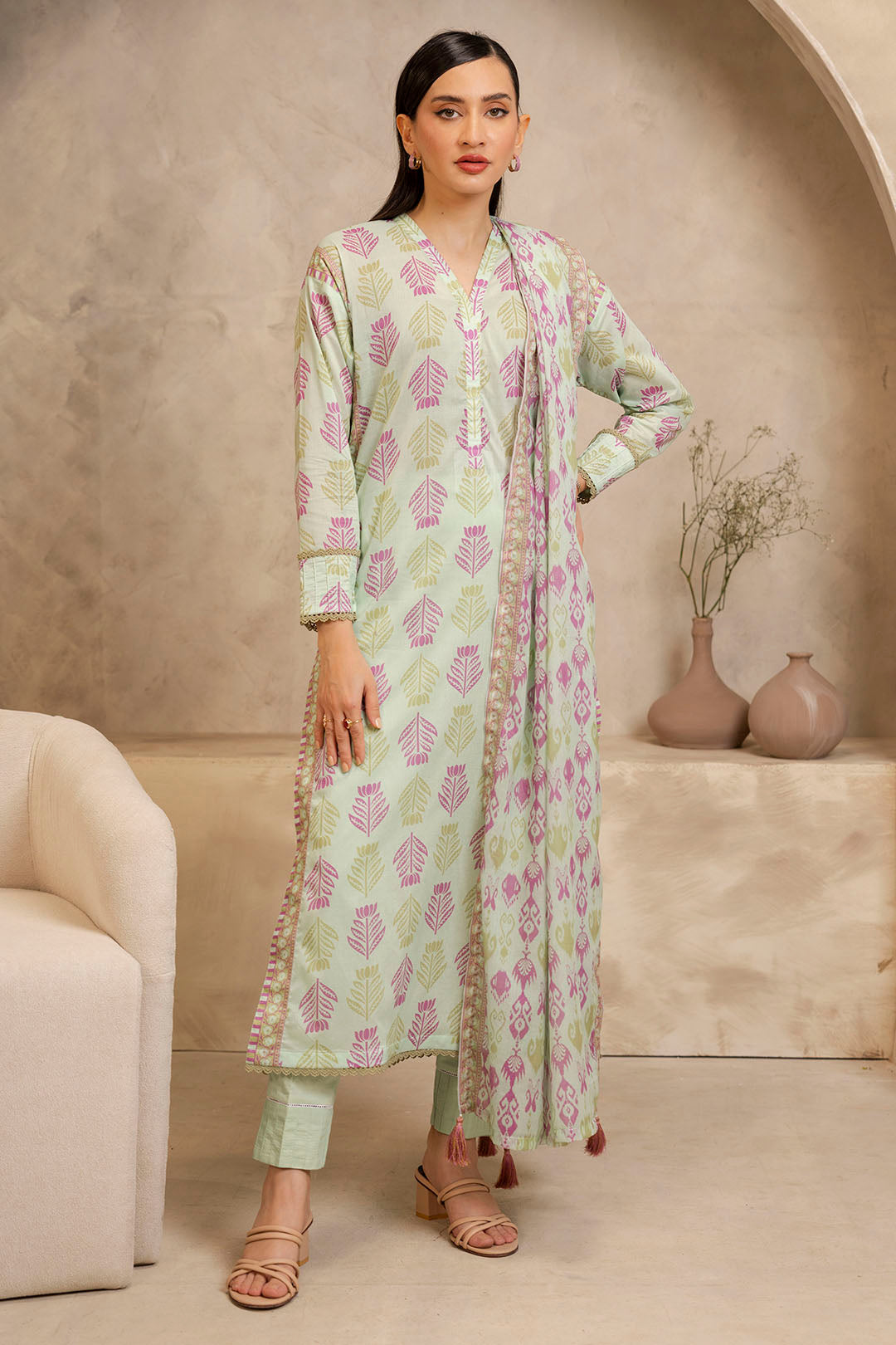 Zellbury | Unstitched 3 Piece Lawn | Shirt Shalwar Dupatta - 0028 - House Of Hania