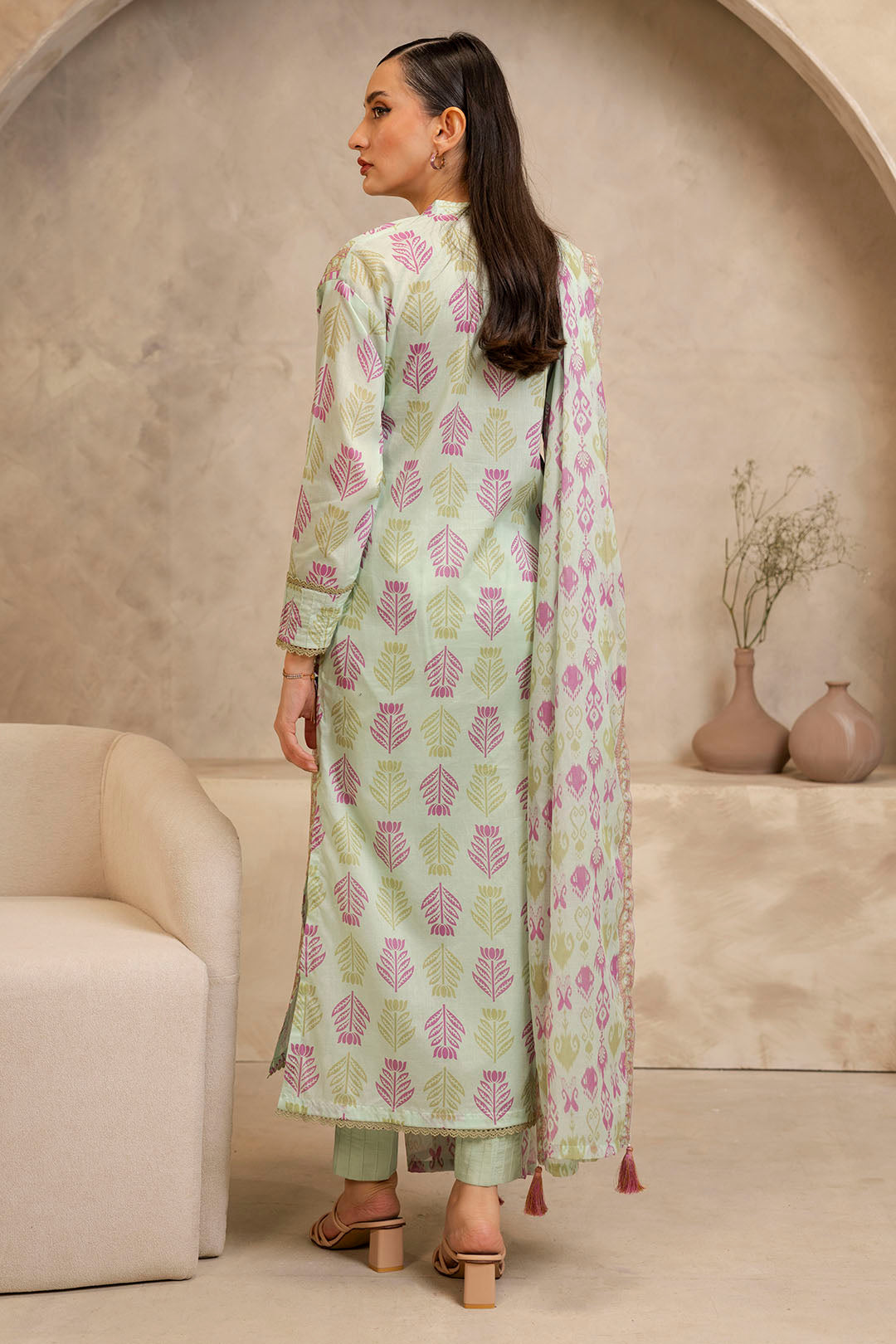 Zellbury | Unstitched 3 Piece Lawn | Shirt Shalwar Dupatta - 0028 - House Of Hania