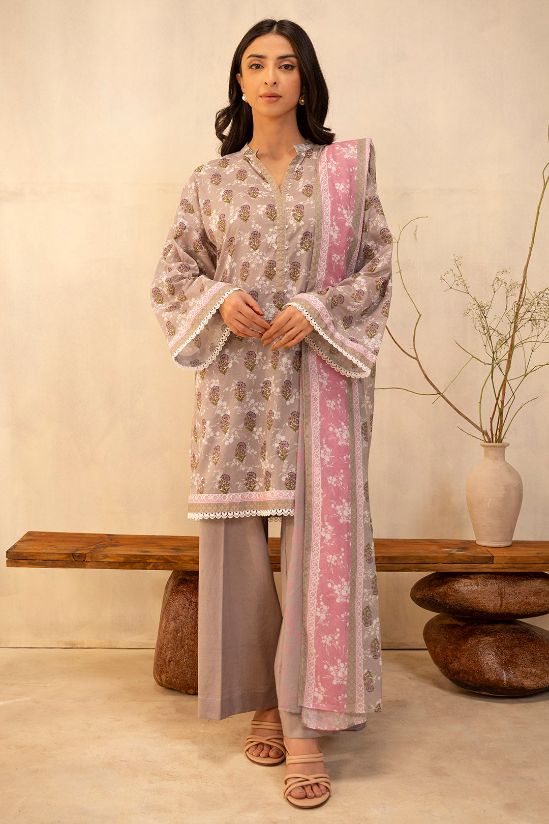 Zellbury | Unstitched 3 Piece Lawn | Shirt Shalwar Dupatta - 0029 - House Of Hania