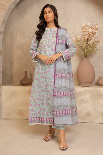 Zellbury | Unstitched 3 Piece Lawn | Shirt Shalwar Dupatta - 0031 - House Of Hania