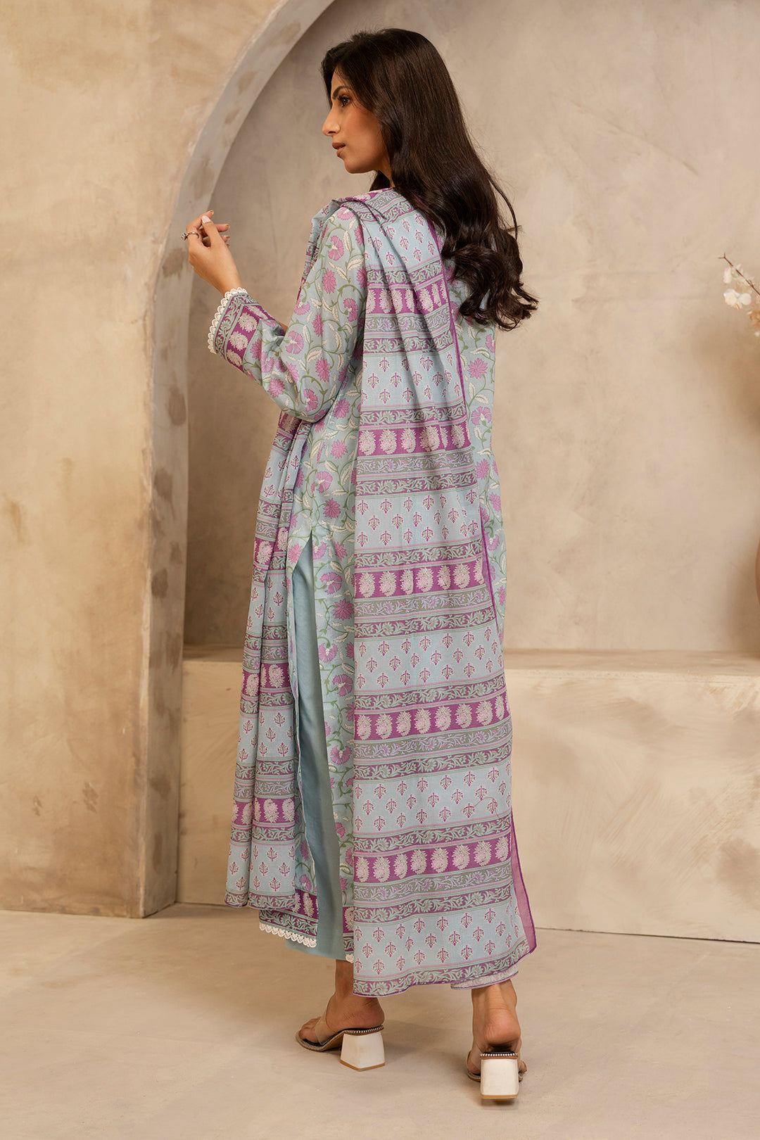 Zellbury | Unstitched 3 Piece Lawn | Shirt Shalwar Dupatta - 0031 - House Of Hania