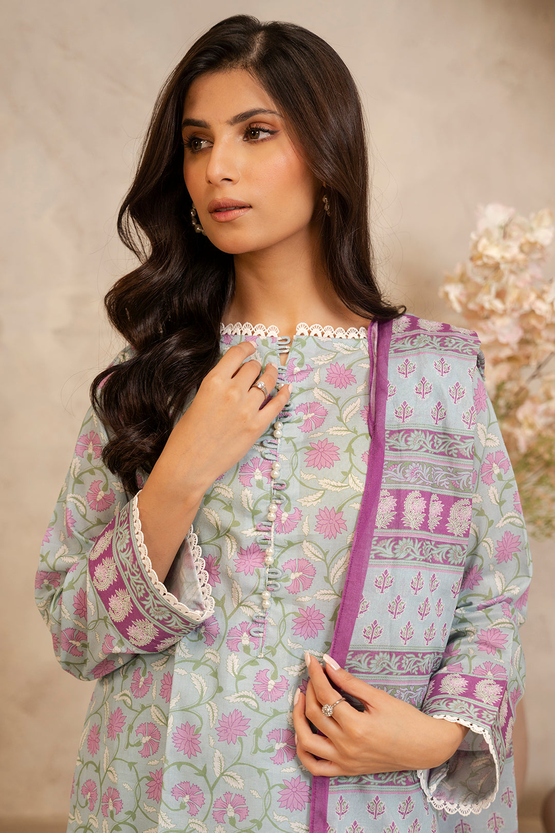 Zellbury | Unstitched 3 Piece Lawn | Shirt Shalwar Dupatta - 0031 - House Of Hania