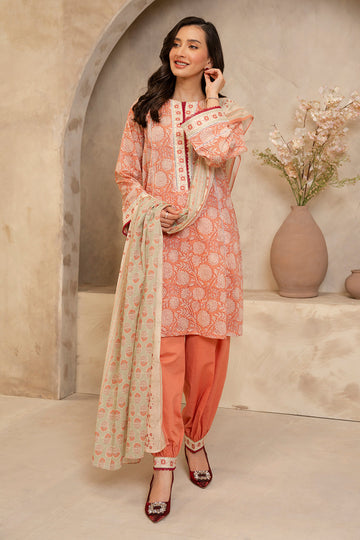 Zellbury | Unstitched 3 Piece Lawn | Shirt Shalwar Dupatta - 0032 - House Of Hania