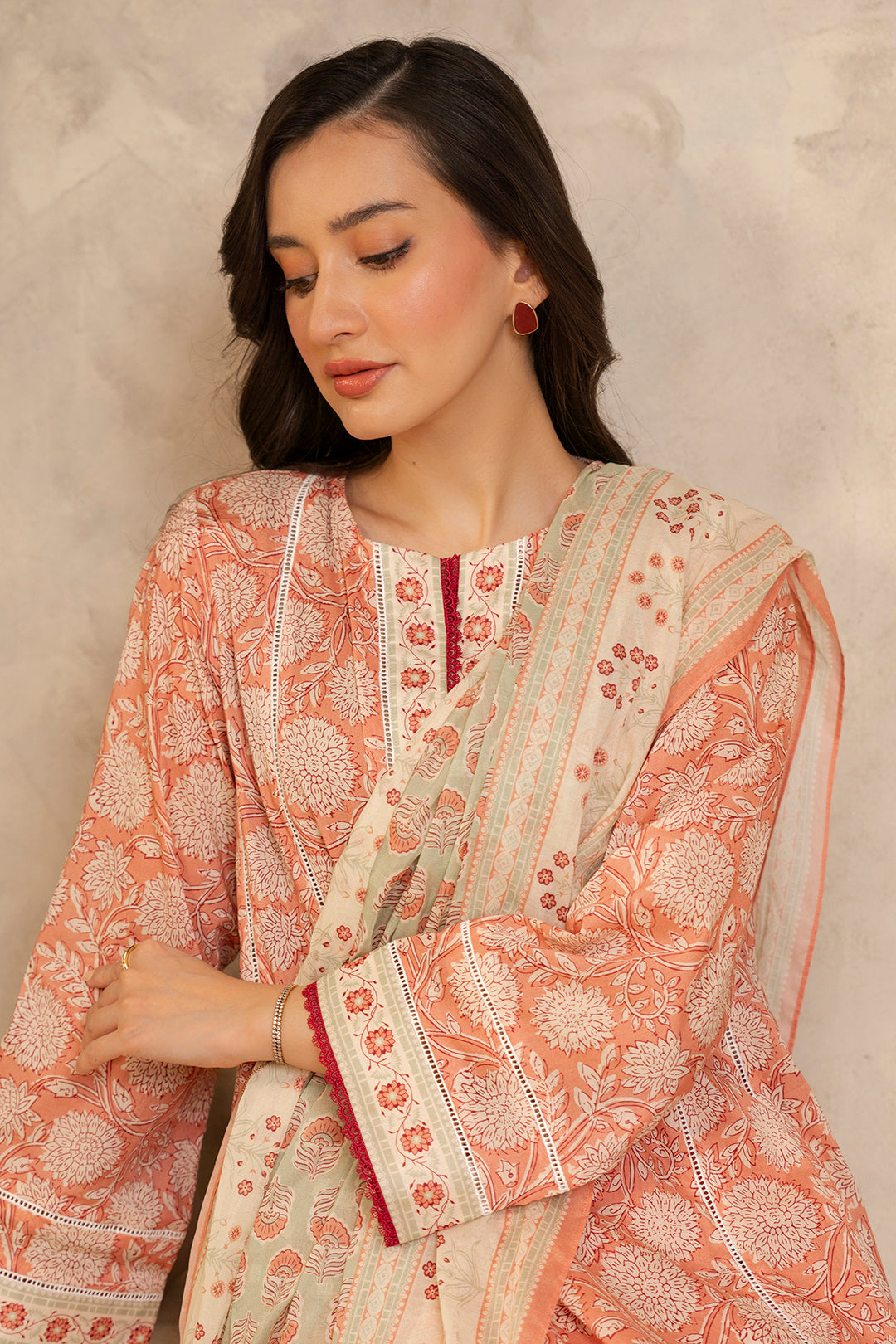 Zellbury | Unstitched 3 Piece Lawn | Shirt Shalwar Dupatta - 0032 - House Of Hania