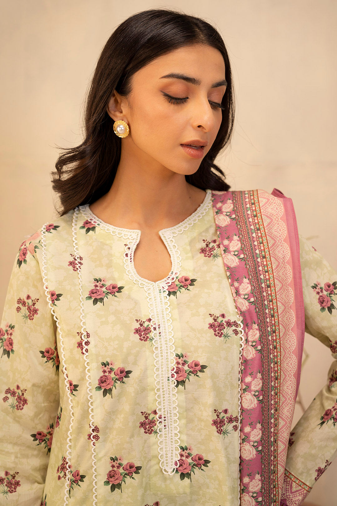 Zellbury | Unstitched 3 Piece Lawn | Shirt Shalwar Dupatta - 0039 - House Of Hania