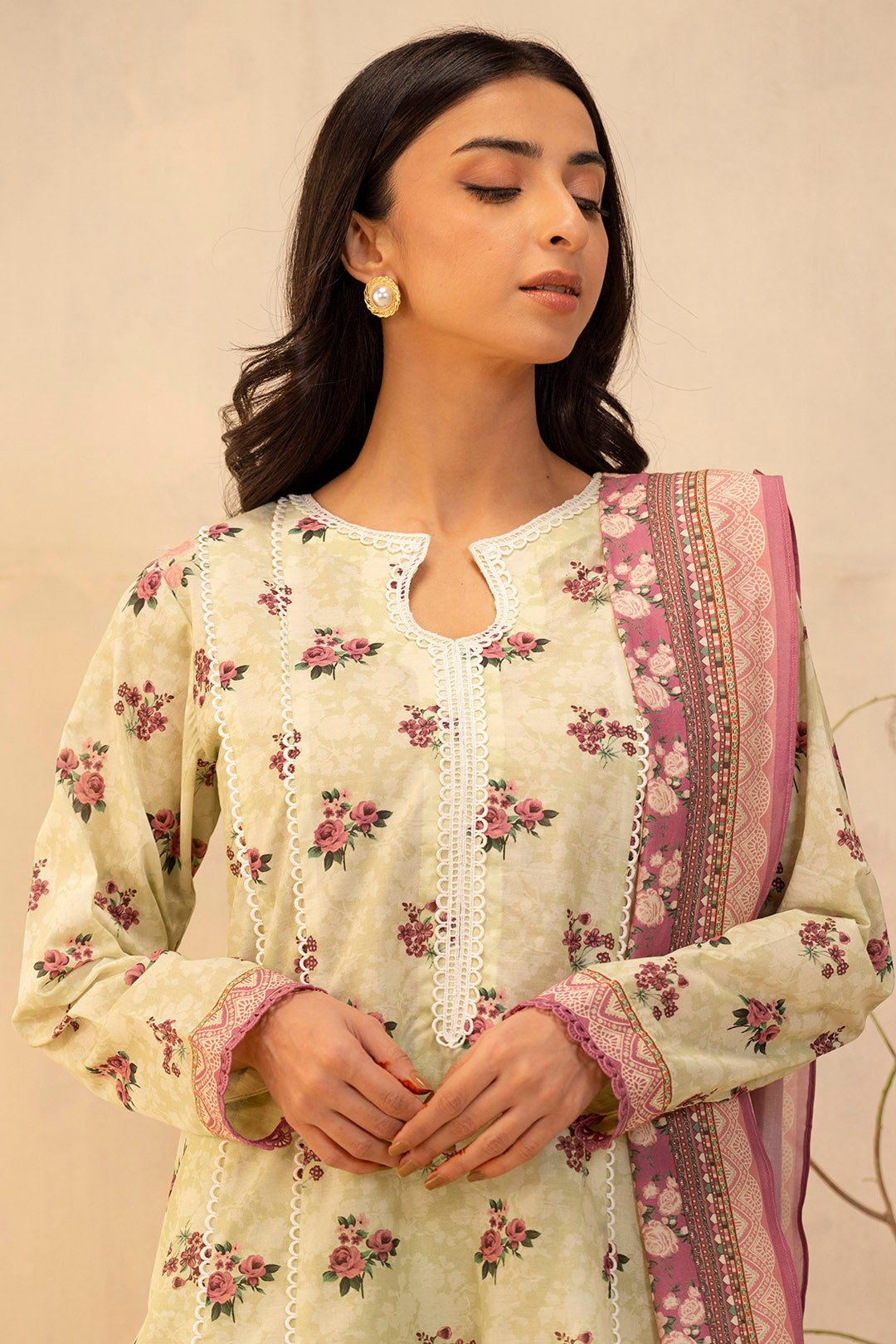 Zellbury | Unstitched 3 Piece Lawn | Shirt Shalwar Dupatta - 0039 - House Of Hania
