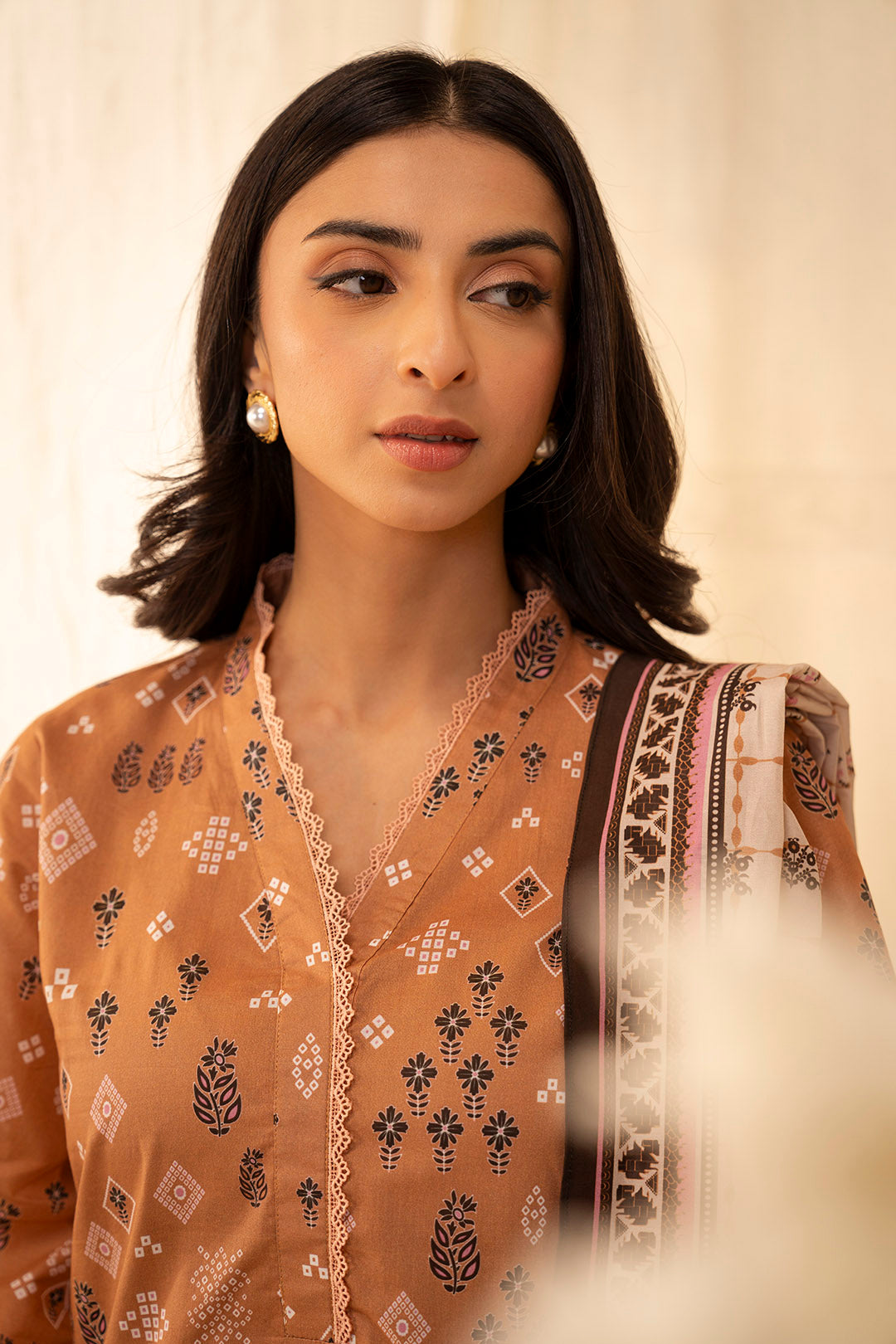 Zellbury | Unstitched 3 Piece Lawn | Shirt Shalwar Dupatta - 0047 - House Of Hania