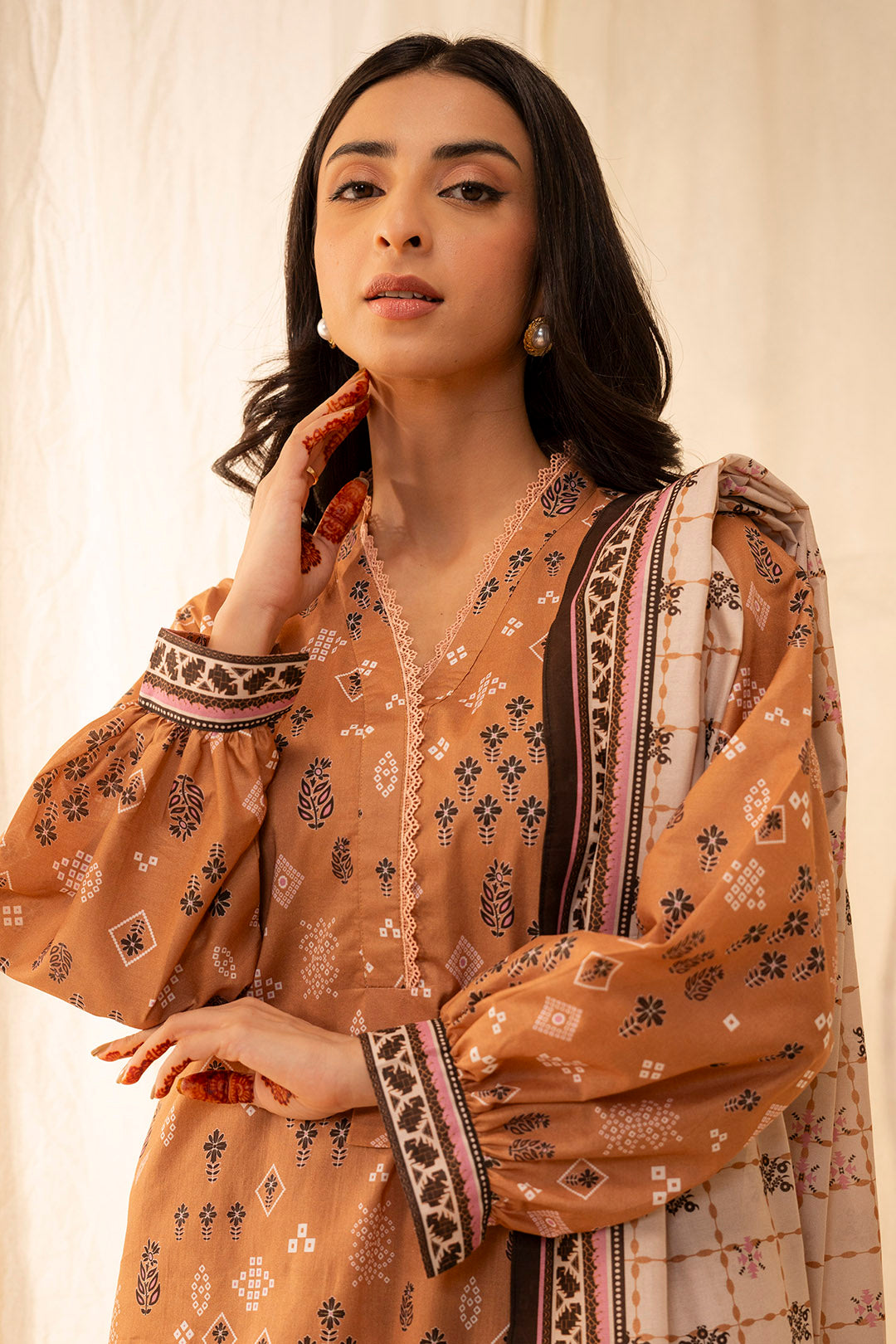 Zellbury | Unstitched 3 Piece Lawn | Shirt Shalwar Dupatta - 0047 - House Of Hania