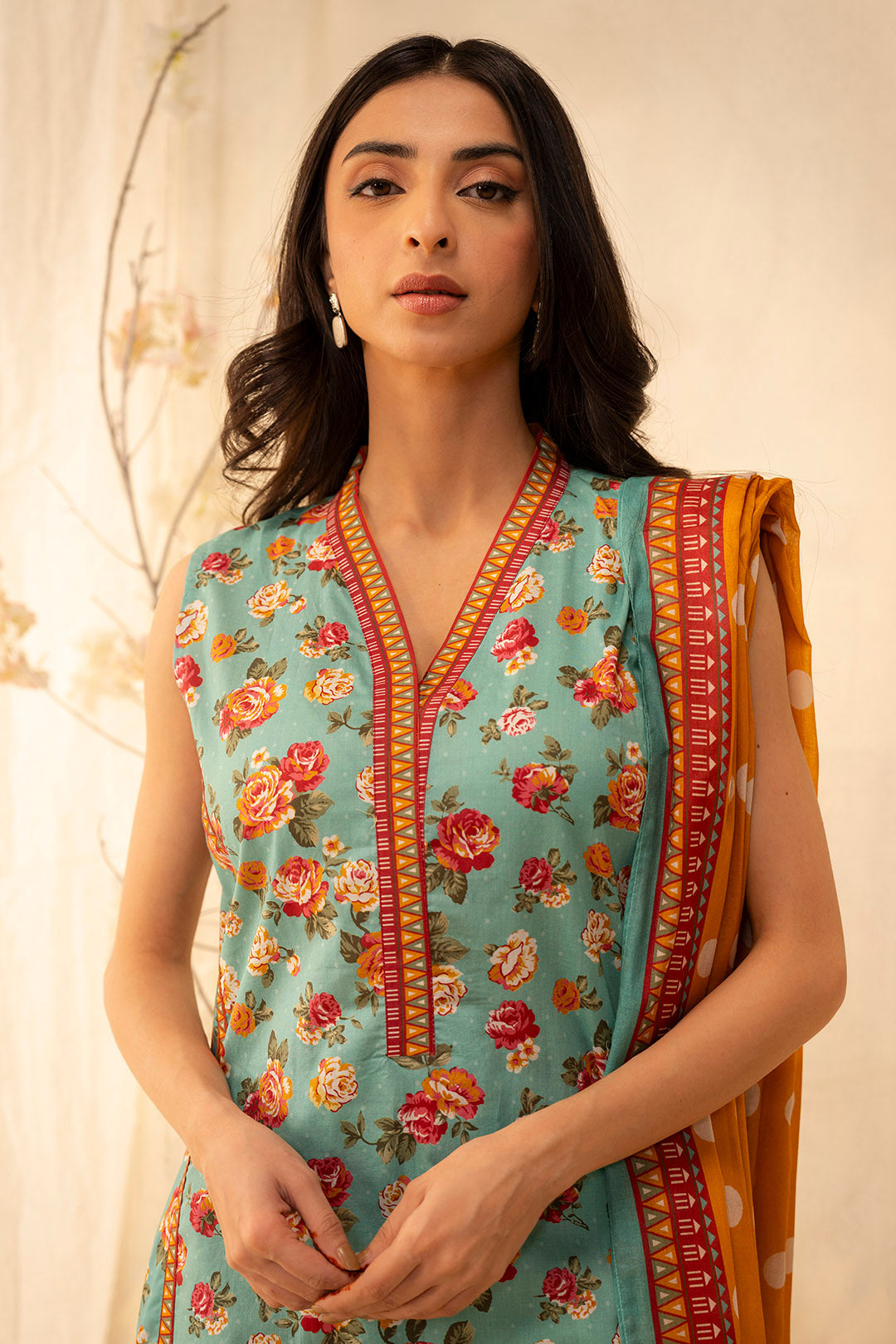 Zellbury | Unstitched 3 Piece Lawn | Shirt Shalwar Dupatta - 0052 - House Of Hania