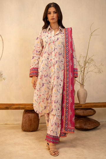 Zellbury | Unstitched 3 Piece Lawn | Shirt Shalwar Dupatta - 0054 - House Of Hania