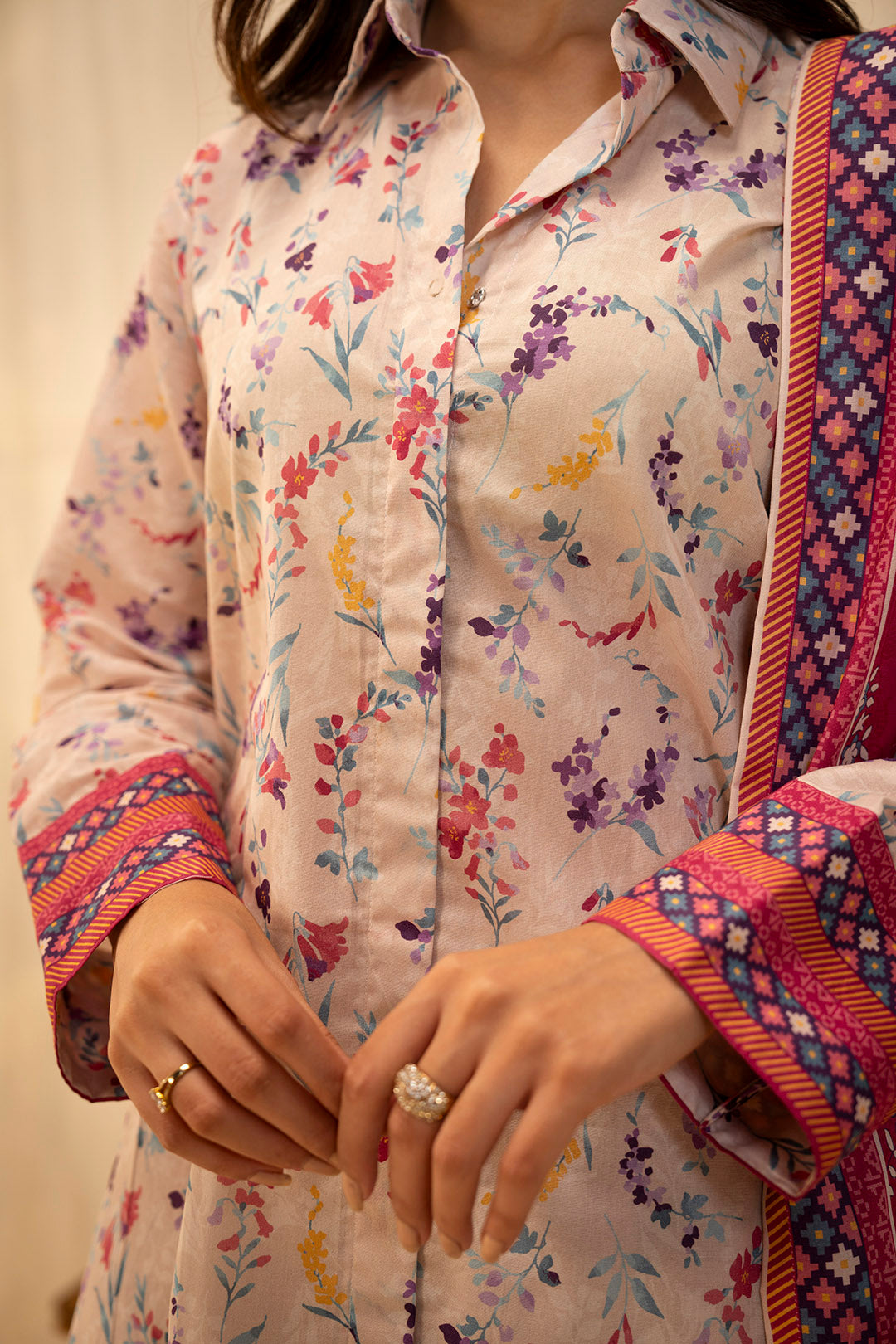 Zellbury | Unstitched 3 Piece Lawn | Shirt Shalwar Dupatta - 0054 - House Of Hania