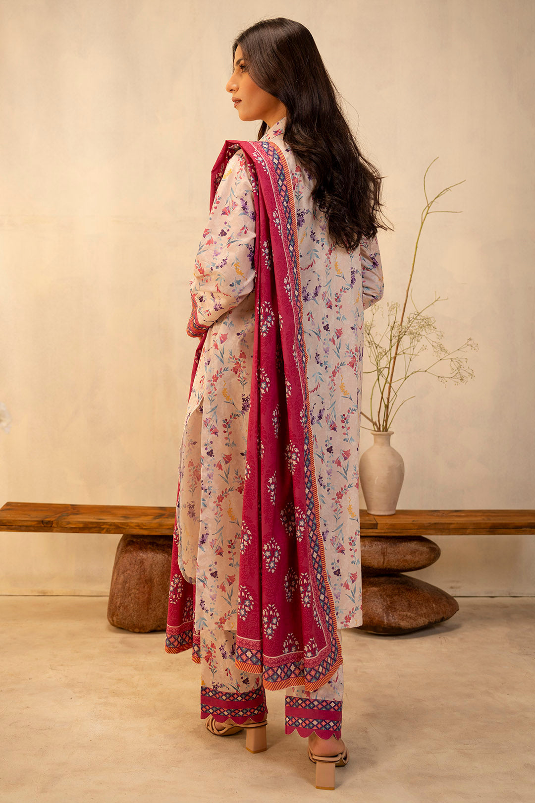 Zellbury | Unstitched 3 Piece Lawn | Shirt Shalwar Dupatta - 0054 - House Of Hania