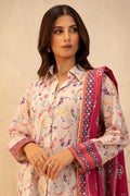 Zellbury | Unstitched 3 Piece Lawn | Shirt Shalwar Dupatta - 0054 - House Of Hania