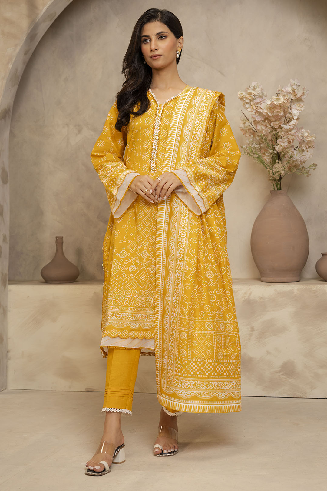 Zellbury | Unstitched 3 Piece Lawn | Shirt Shalwar Dupatta - 0056 - House Of Hania