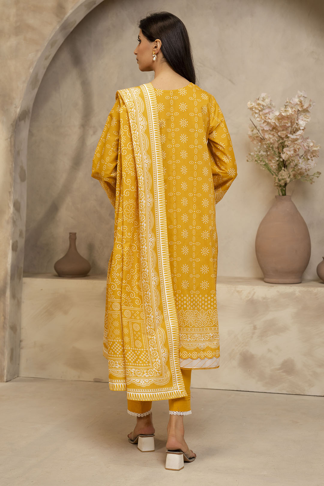 Zellbury | Unstitched 3 Piece Lawn | Shirt Shalwar Dupatta - 0056 - House Of Hania
