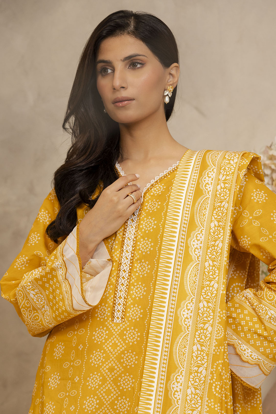 Zellbury | Unstitched 3 Piece Lawn | Shirt Shalwar Dupatta - 0056 - House Of Hania