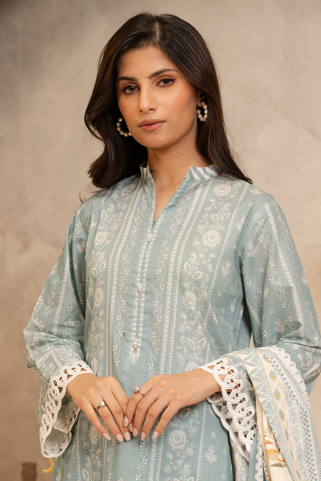 Zellbury | Unstitched 3 Piece Lawn | Shirt Shalwar Dupatta - 0058 - House Of Hania