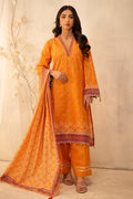 Zellbury | Unstitched 3 Piece Lawn | Shirt Shalwar Dupatta - 0115 - House Of Hania