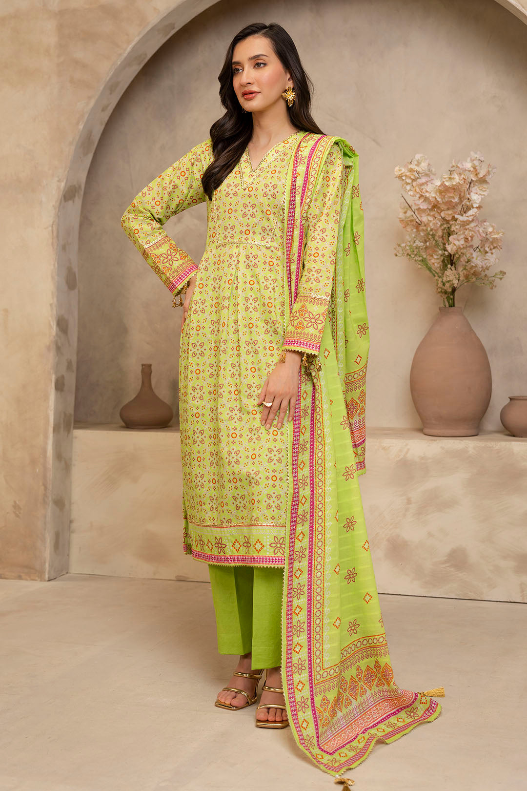 Zellbury | Unstitched 3 Piece Lawn | Shirt Shalwar Dupatta - 0121 - House Of Hania