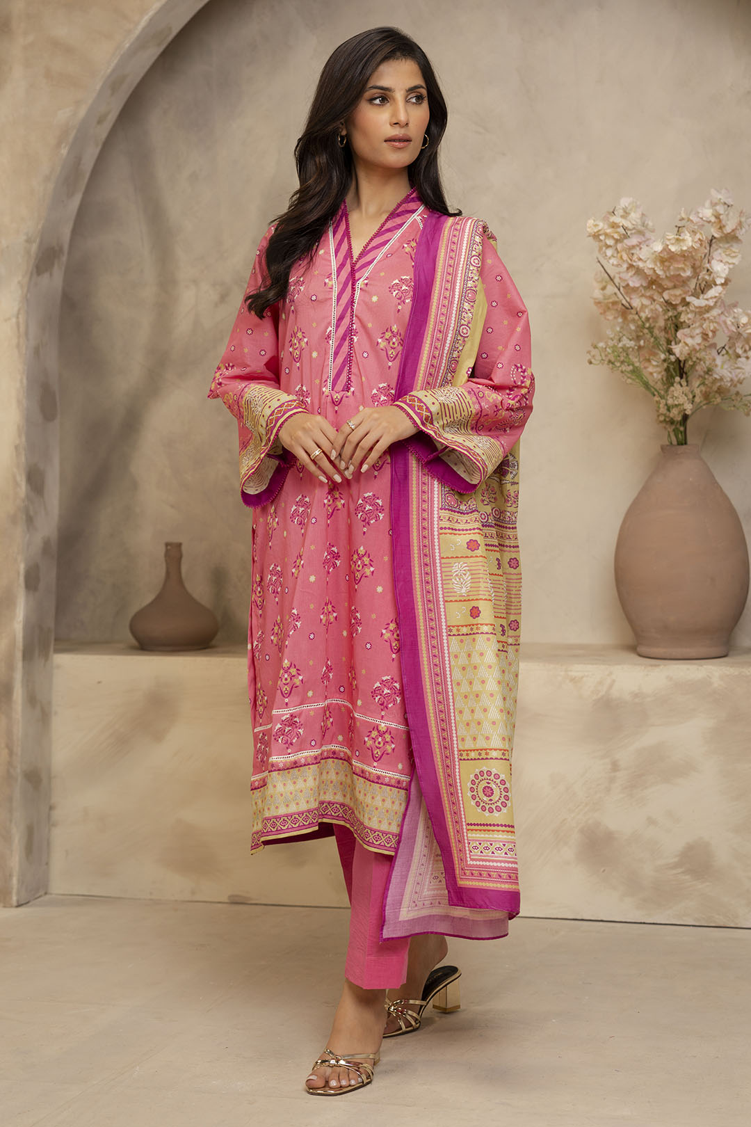 Zellbury | Unstitched 3 Piece Lawn | Shirt Shalwar Dupatta - 0122 - House Of Hania