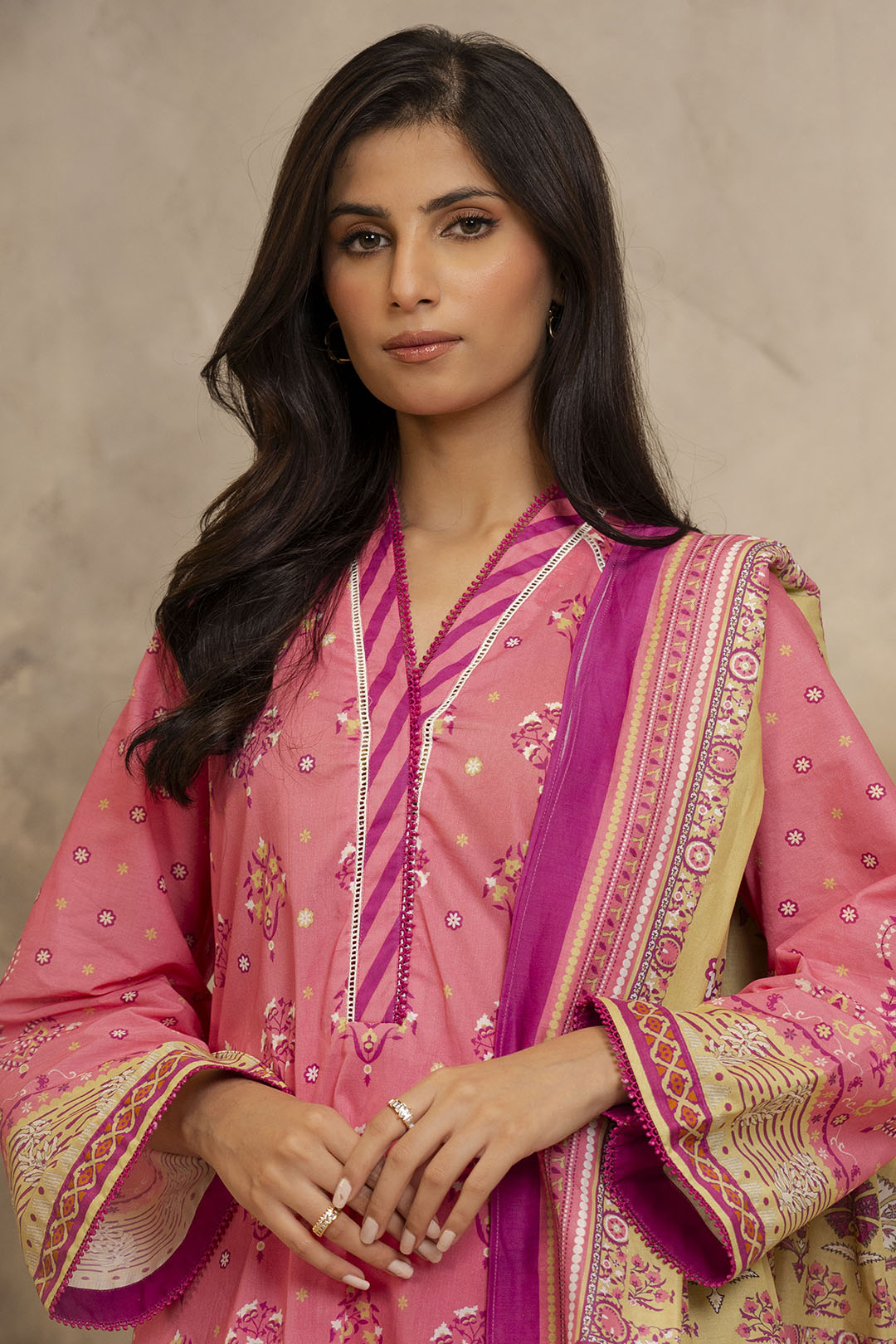 Zellbury | Unstitched 3 Piece Lawn | Shirt Shalwar Dupatta - 0122 - House Of Hania