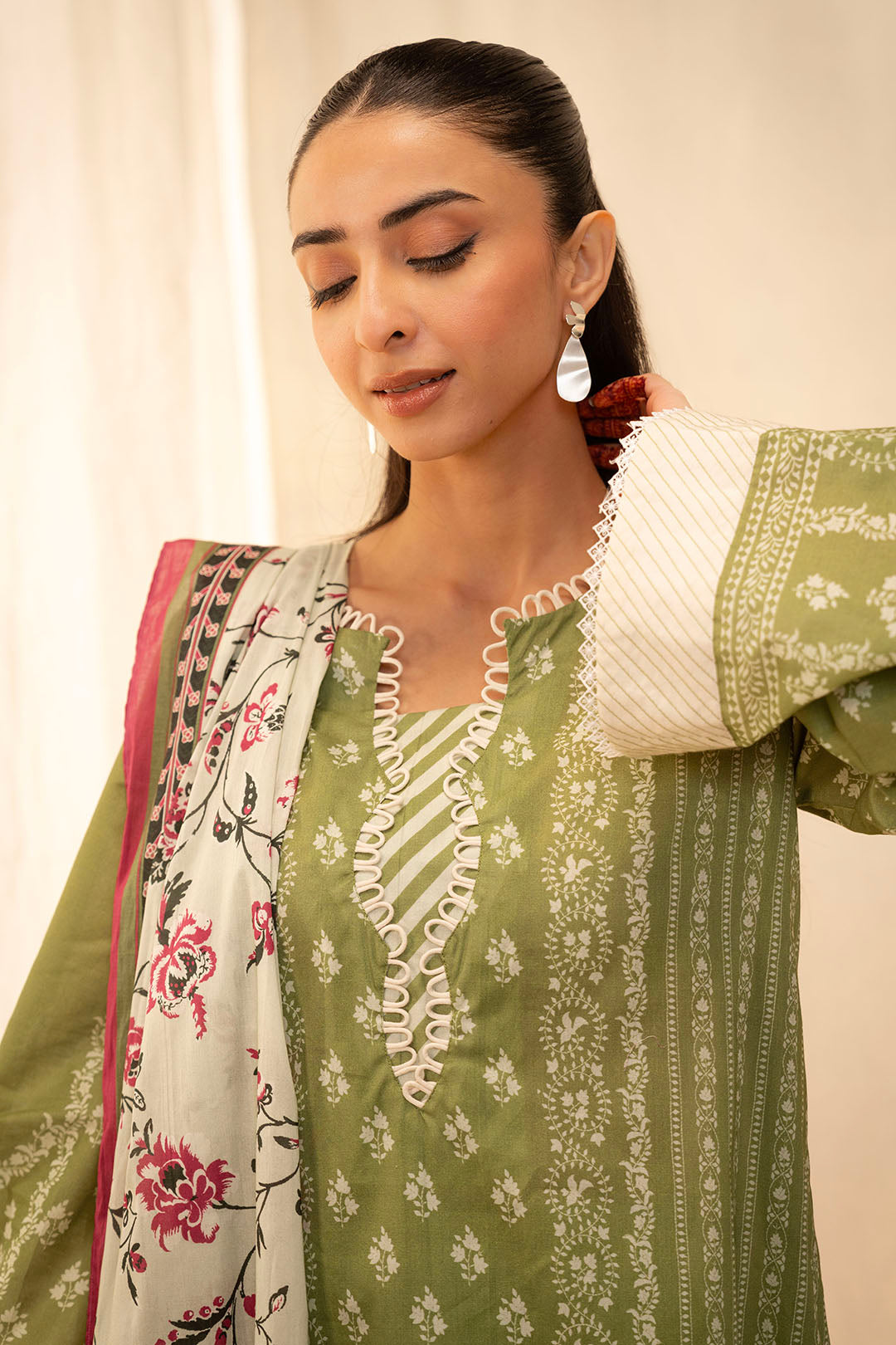 Zellbury | Unstitched 3 Piece Lawn | Shirt Shalwar Dupatta - 0134 - House Of Hania
