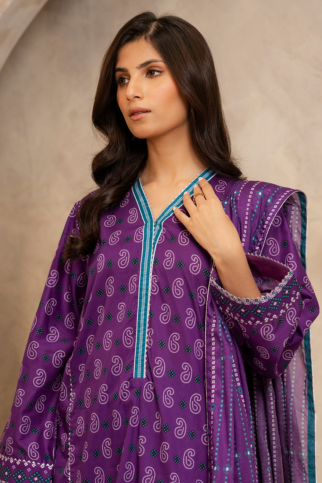 Zellbury | Unstitched 3 Piece Lawn | Shirt Shalwar Dupatta - 0265 - House Of Hania