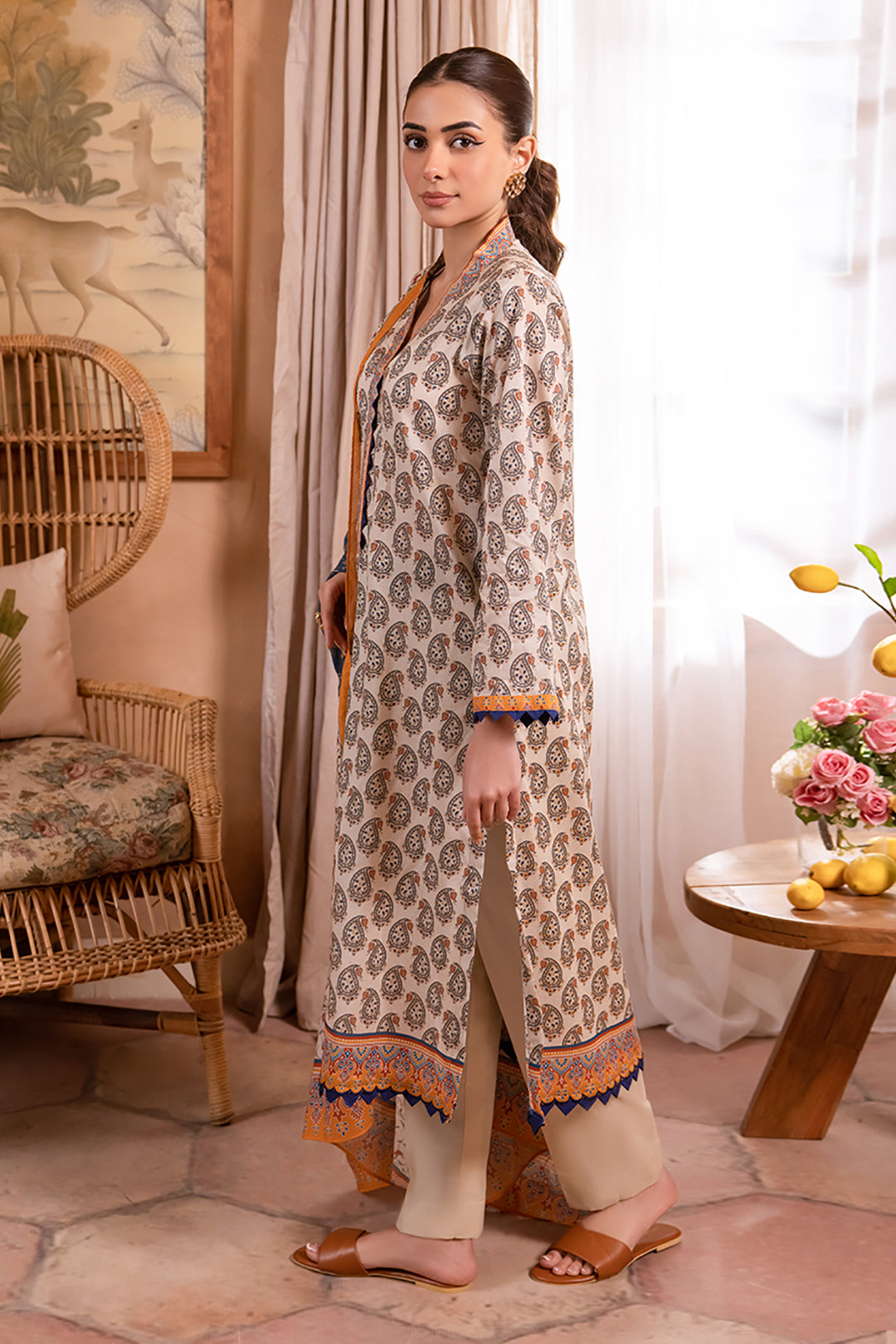 Zellbury | Unstitched 3 Piece Lawn | Shirt Shalwar Dupatta - 1067 - House Of Hania