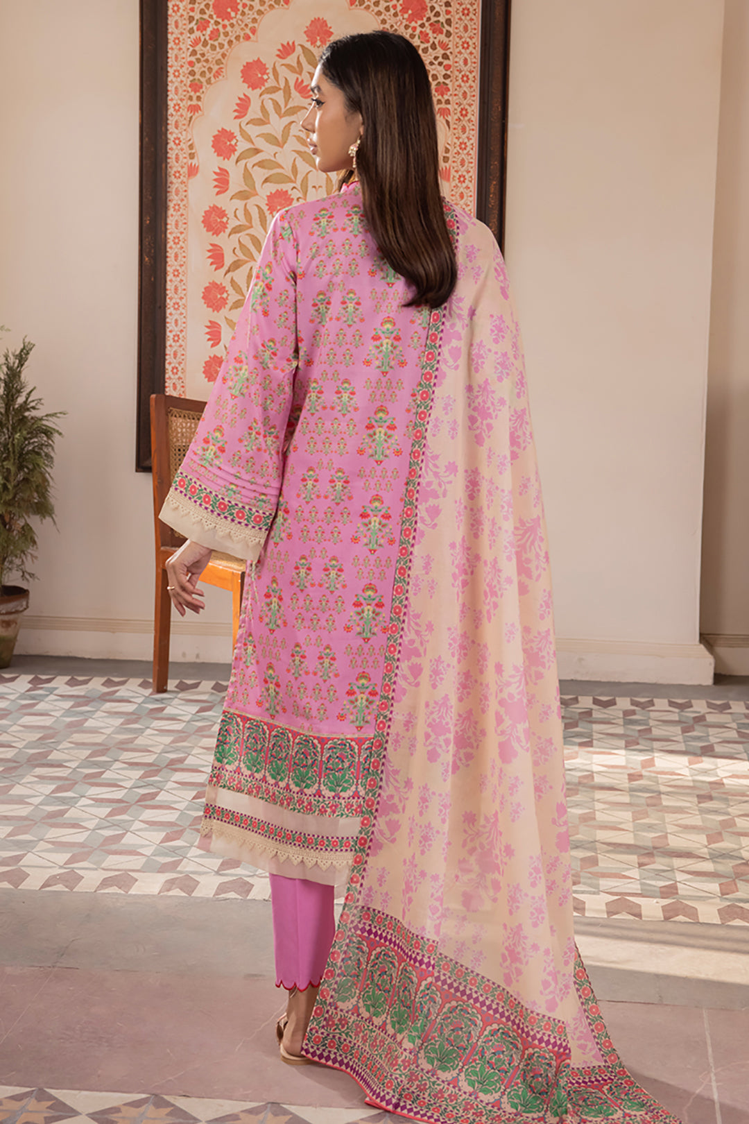 Zellbury | Unstitched 3 Piece Lawn | Shirt Shalwar Dupatta - 1070 - House Of Hania