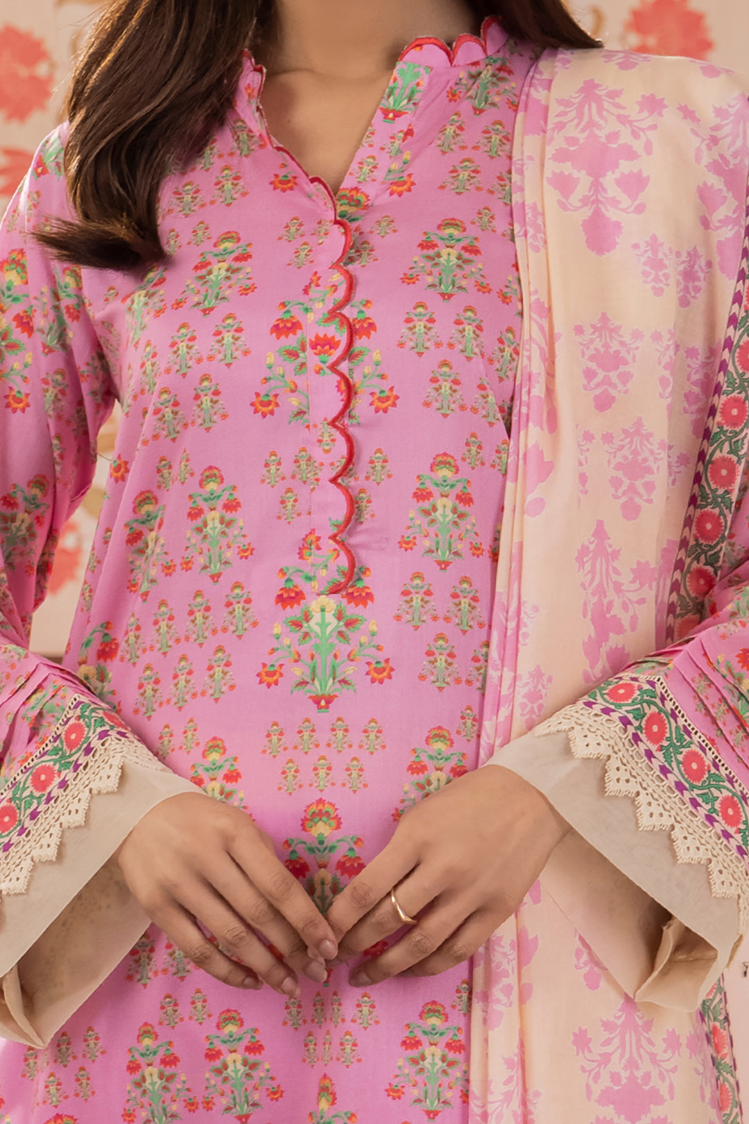 Zellbury | Unstitched 3 Piece Lawn | Shirt Shalwar Dupatta - 1070 - House Of Hania