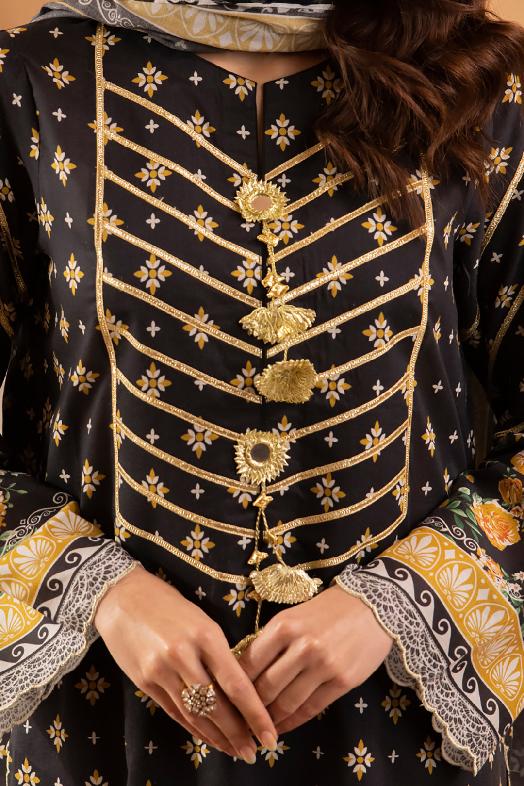 Zellbury | Unstitched 3 Piece Lawn | Shirt Shalwar Dupatta - 1081 - House Of Hania