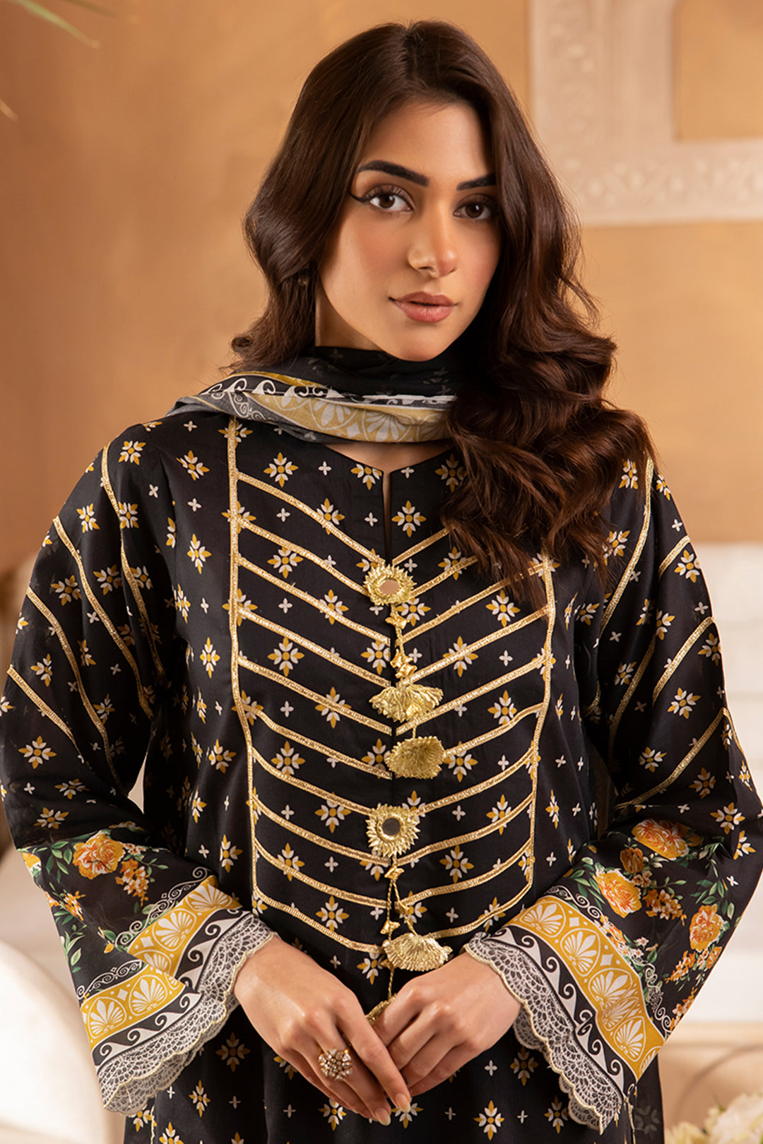 Zellbury | Unstitched 3 Piece Lawn | Shirt Shalwar Dupatta - 1081 - House Of Hania